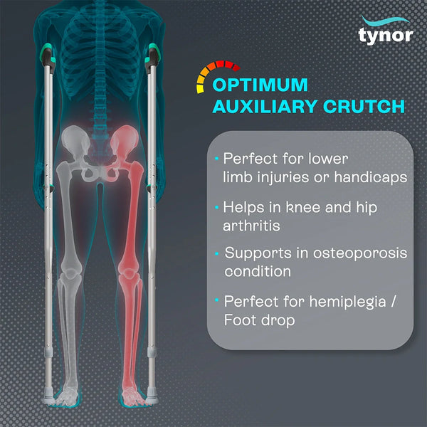 Tynor Auxiliary Crutch L21 | Underarm Crutches (Pair) — view 3