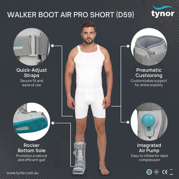 Tynor Walker Boot Air Pro Short D59 | Airbag Short Walking Boot