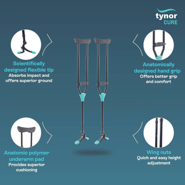 Tynor Skipper Axilla Crutch L 49 | Adjustable Underarm Crutch — view 2