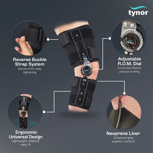 Tynor ROM Knee Brace 18" D10 — Range of Motion Controlled Knee Brace