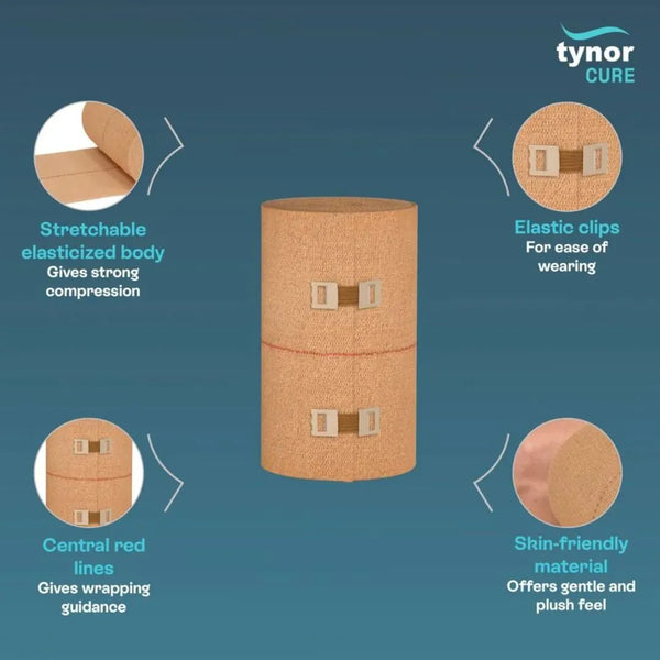Tynor Crepe Bandage | Elastic Compression Wrap — view 2