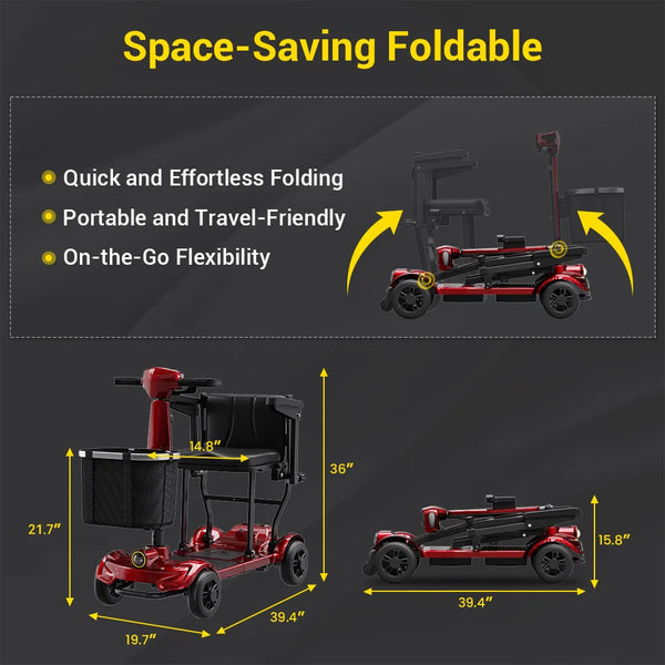Easwe M10 foldable 4-wheel mobility scooter, NDIS, Australia – view 8