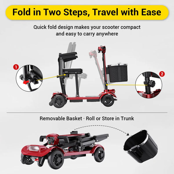 Easwe M10 foldable 4-wheel mobility scooter, NDIS, Australia – view 6