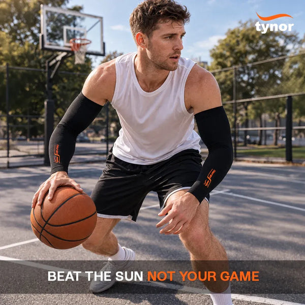 Tynor UV Protection Arm Sleeve 704 worn playing basketball