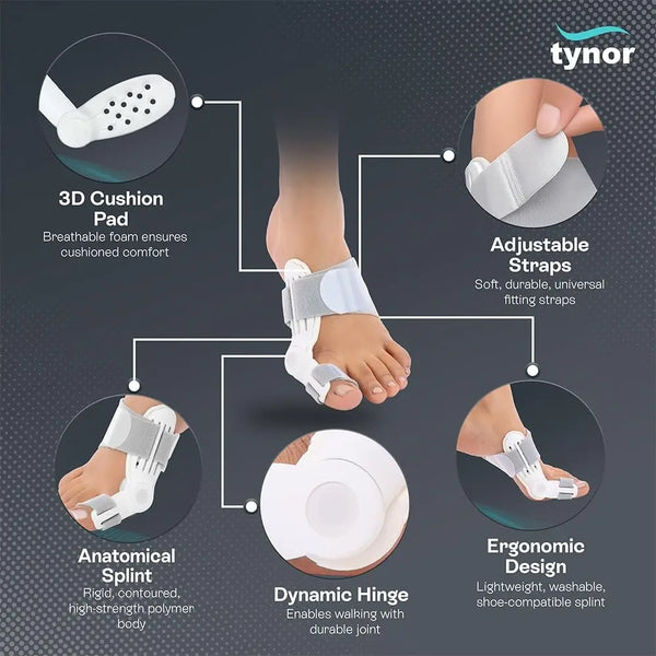 Tynor Bunion Splint K14 adjustable straps and dynamic hinge