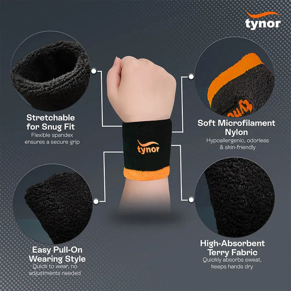 Tynor Wristband 305 — terry fabric features