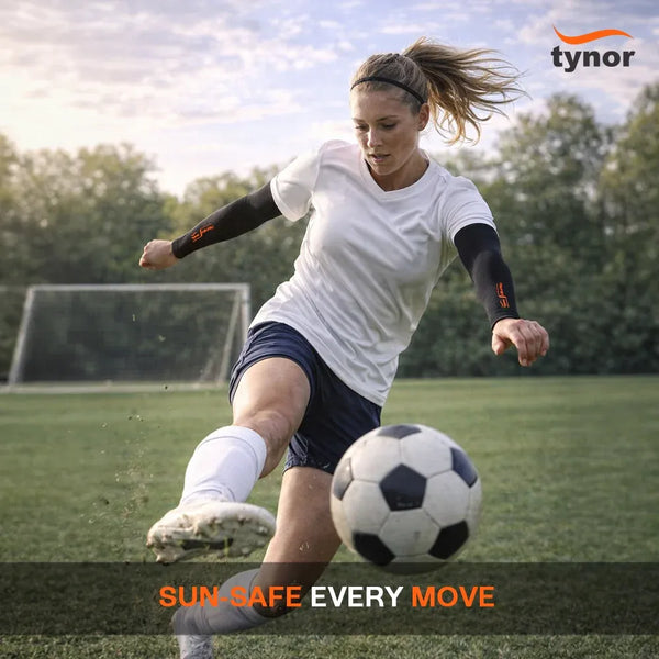 Tynor UV Protection Arm Sleeve 704 worn playing soccer