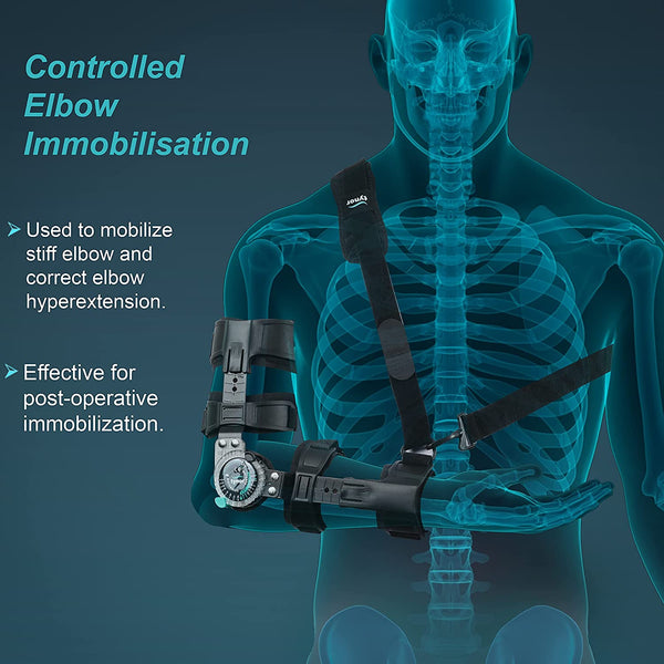 AHS Elbow ROM Brace- Hinged Elbow Brace for Post Op Elbow Fracture Rehabilitation, Right or Left-11