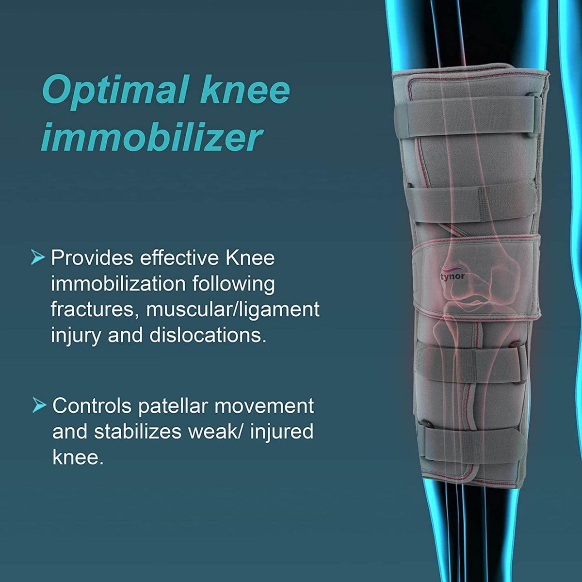 Premium Knee Immobiliser 48cm long to immobilise the knee or leg-2