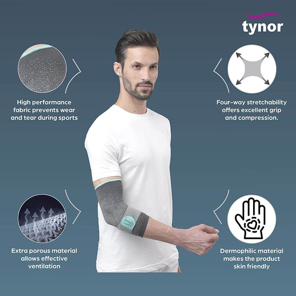 Tynor Elbow Support Urbane E-48 | 3D Knit Compression Support — view 4