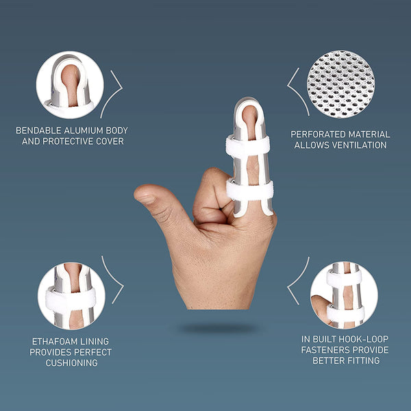 Tynor Finger Cot frog-style finger splint with inbuilt taping provision