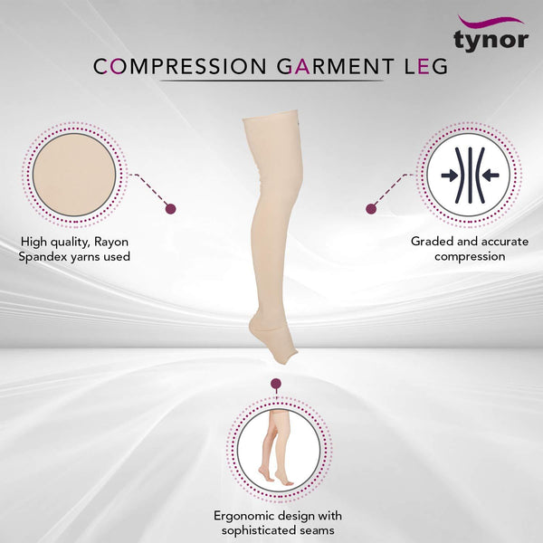 Tynor Compression Stocking Mid Thigh Open Toe I78 — view 3