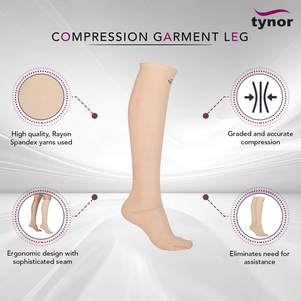 Tynor Compression Stocking Below Knee Closed Toe I81 — view 2