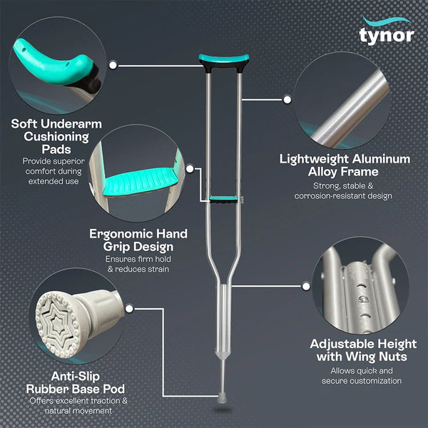 Tynor Auxiliary Crutch L21 | Underarm Crutches (Pair) — view 4