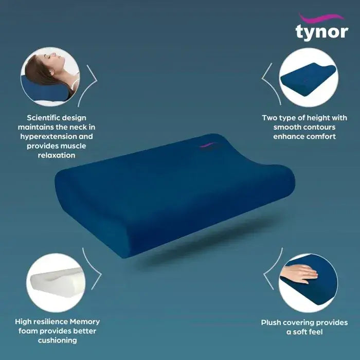 Contoured Cervical Pillow with Memory Foam – Ergonomic Neck and Spine Support