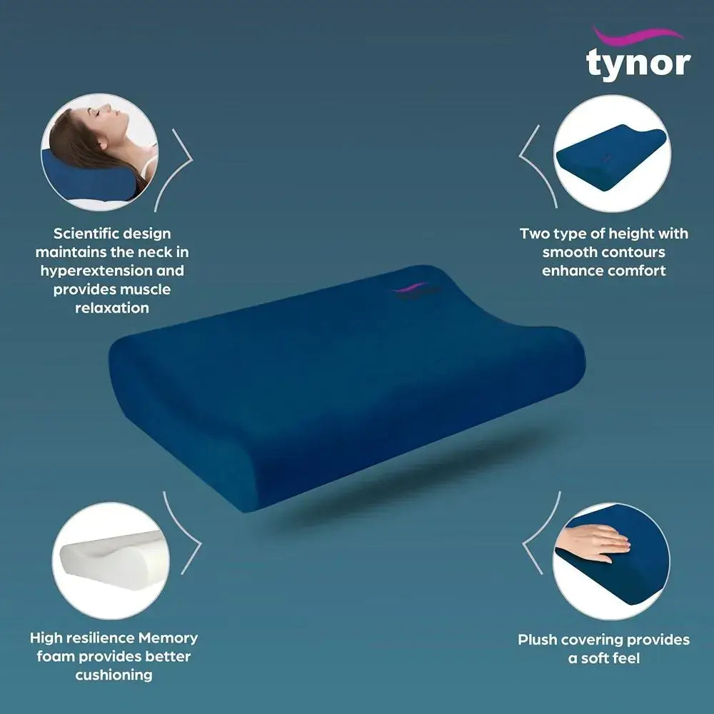 Contoured Cervical Pillow with Memory Foam – Ergonomic Neck and Spine Support