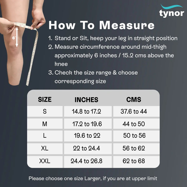 Tynor Knee Cap Patellar Ring D07 — size chart
