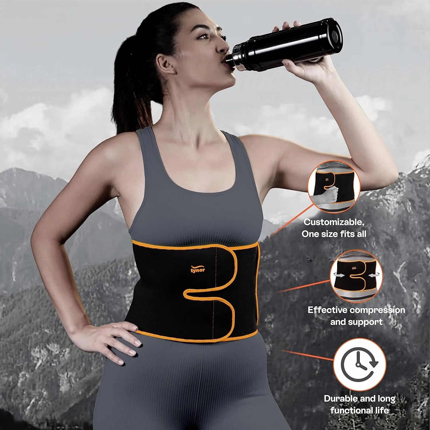 Adjustable ABS back support binder for posture correction and lower back pain relief