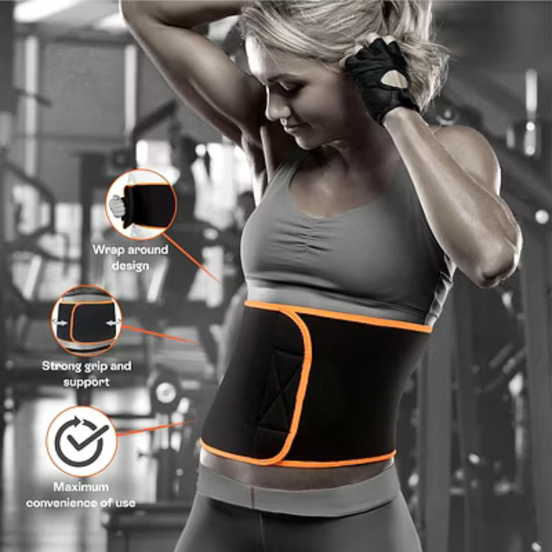Neo ABS back support in neon orange for posture correction and lumbar pain relief