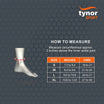 Size chart for Air Pro ankle binder in neon orange showing measurements for perfect fit