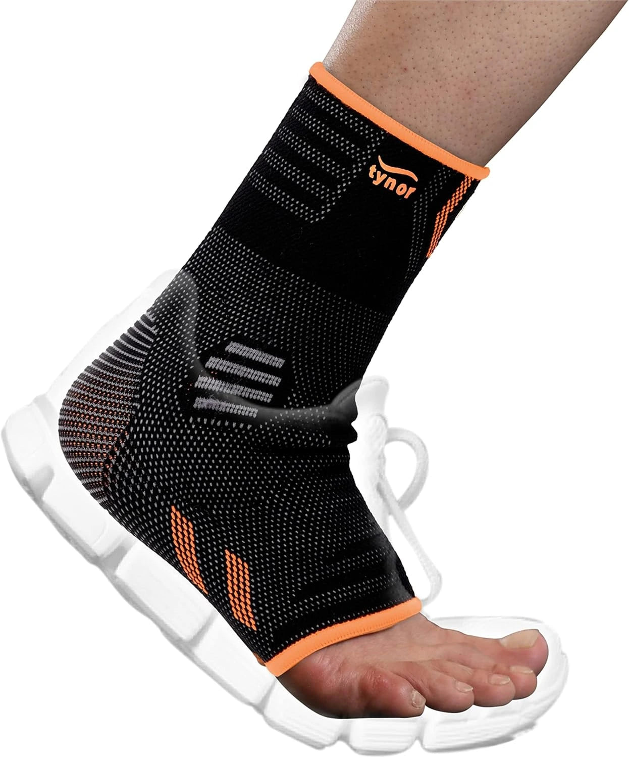 Air Pro neon orange ankle support for compression, stability, and injury prevention
