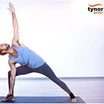 Neon orange Air Pro ankle support shown in motion, providing stability during sports activities