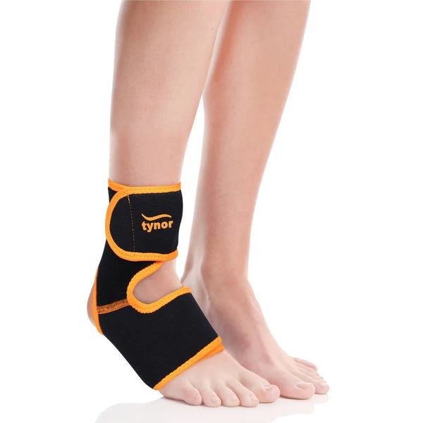 Neo neon orange ankle support for compression, injury prevention, and joint stability