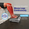 Walking simulator with animated leg muscles and text about its benefits on a gray background.