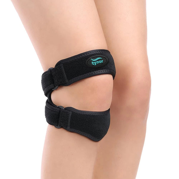Dual patellar support knee brace for joint stability, pain relief, and injury prevention