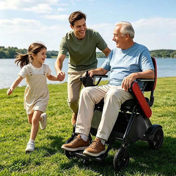 Easwe F10 auto-folding electric wheelchair with remote, NDIS, Australia – view 2