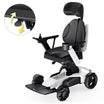 Easwe L10 electric wheelchair in Pearl White with manual seat height adjustment and 3D winged backrest with headrest, NDIS Australia