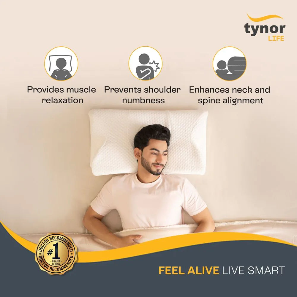 Elite anatomic memory foam pillow provides muscle relaxation, prevents numbness, aligns spine