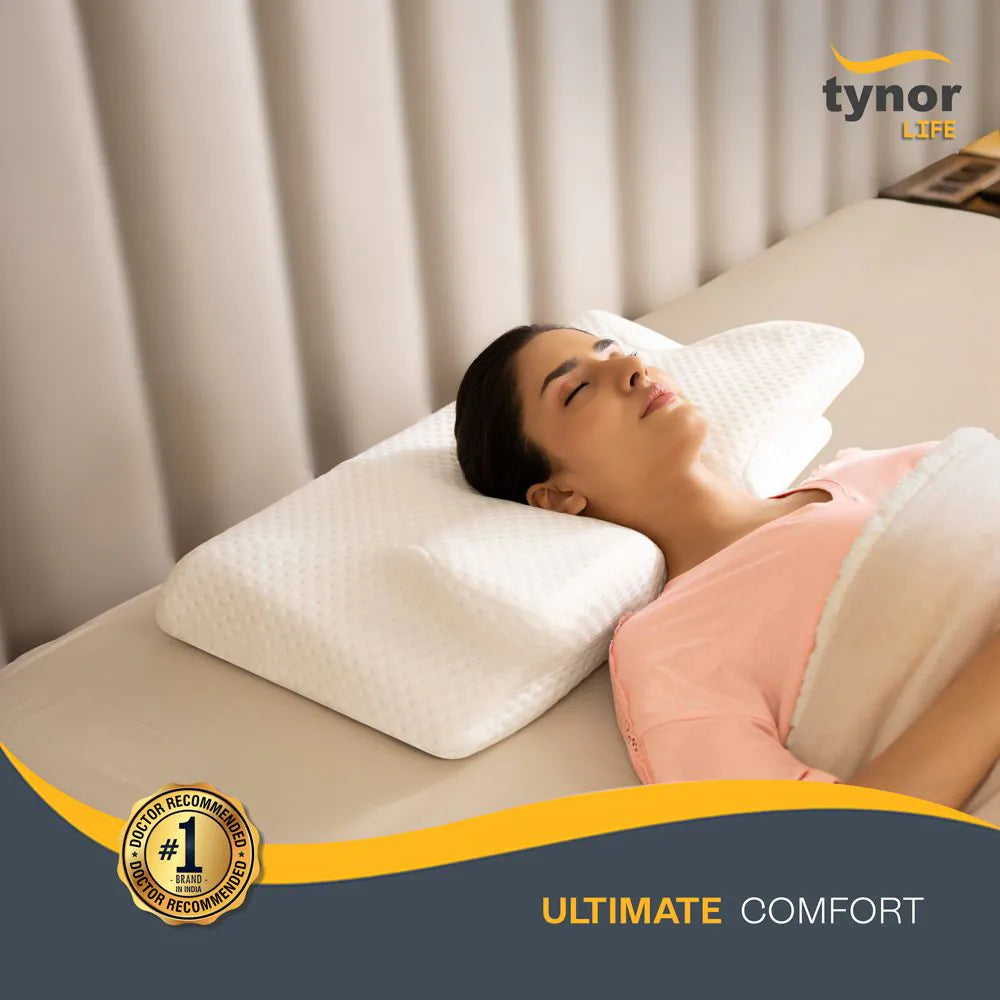 Elite anatomic memory foam pillow designed to promote good sleep and spinal alignment