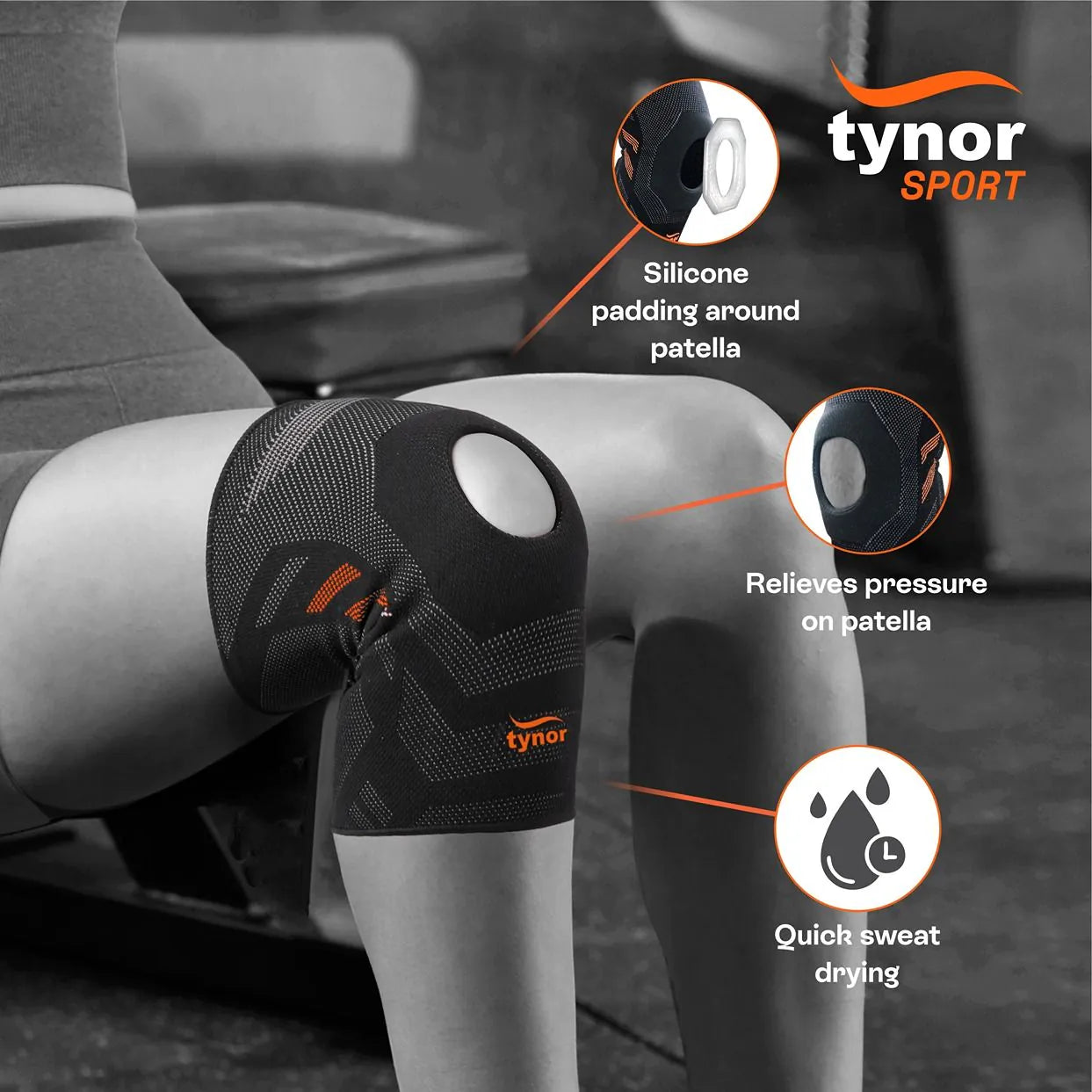 Air Pro open patella knee cap for targeted support, pain relief, and improved knee stability