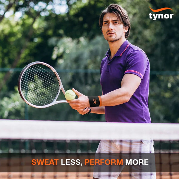 Tynor Wristband 305 worn while playing tennis