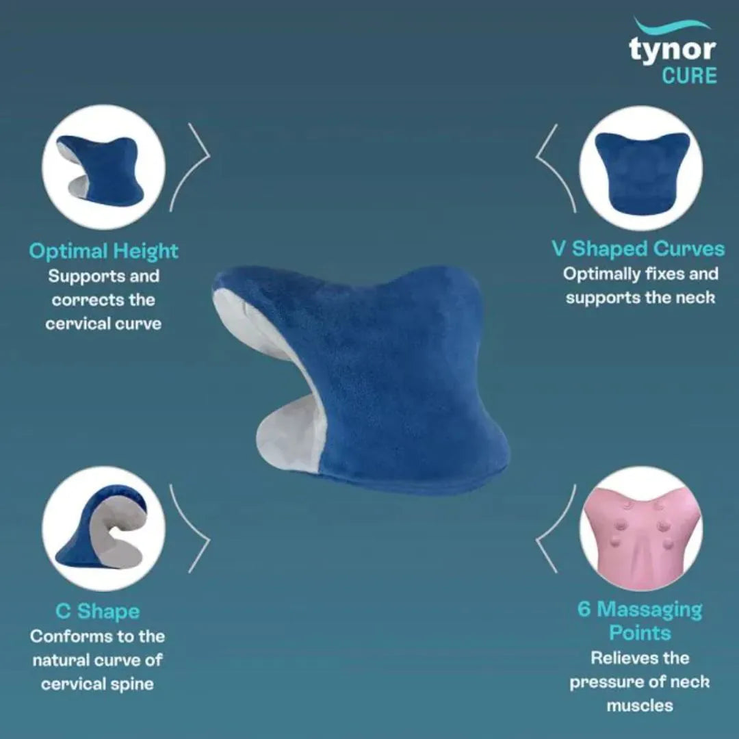 Blue and gray neck pillow 
