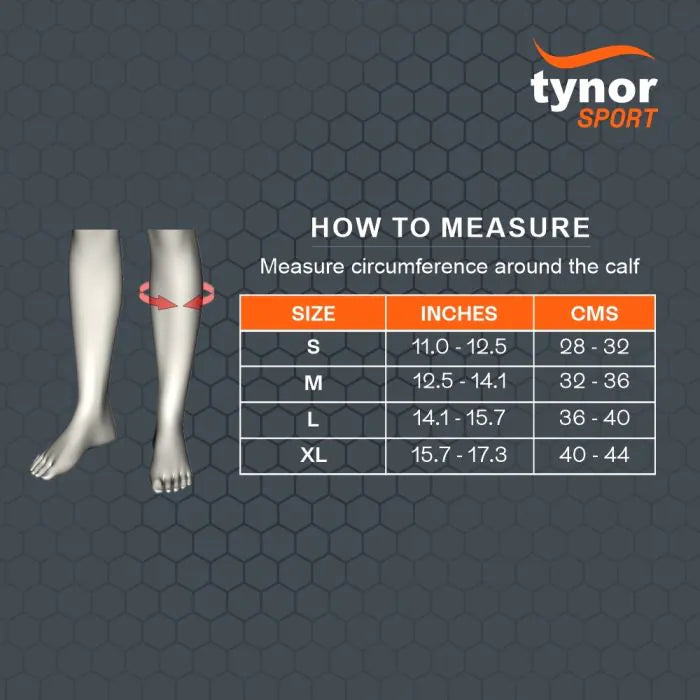 Tynor Shin and Calf Support Air Pro – Black &amp; Orange-Sports Range