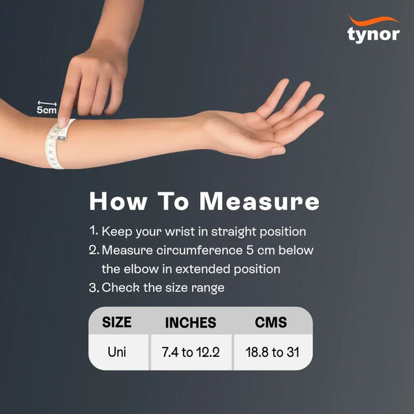 Tynor Elbow Wrap Neo 304 — size chart