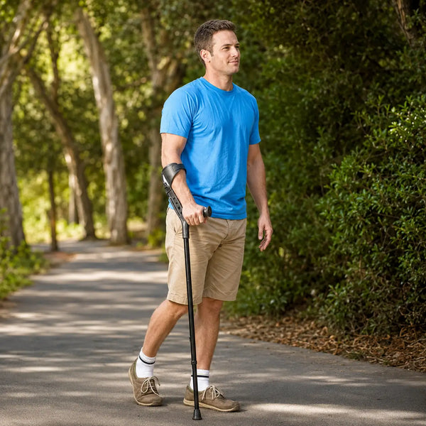 Tynor forearm crutch with adjustable height