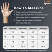 Tynorgrip Women's Gym Gloves 905 — size chart and hand measurement guide