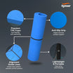 Tynor TPE 8mm yoga mat in blue, eco-friendly non-slip exercise mat