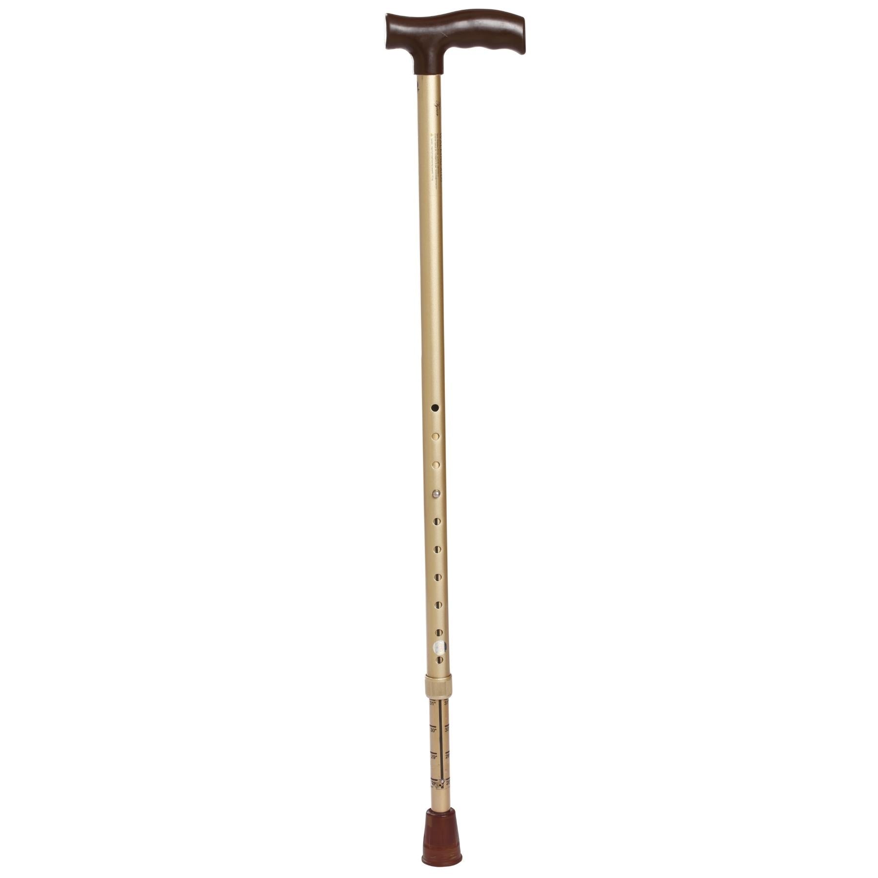 Premium Adjustable Walking Stick- Black, Gold & Silver- Australia 