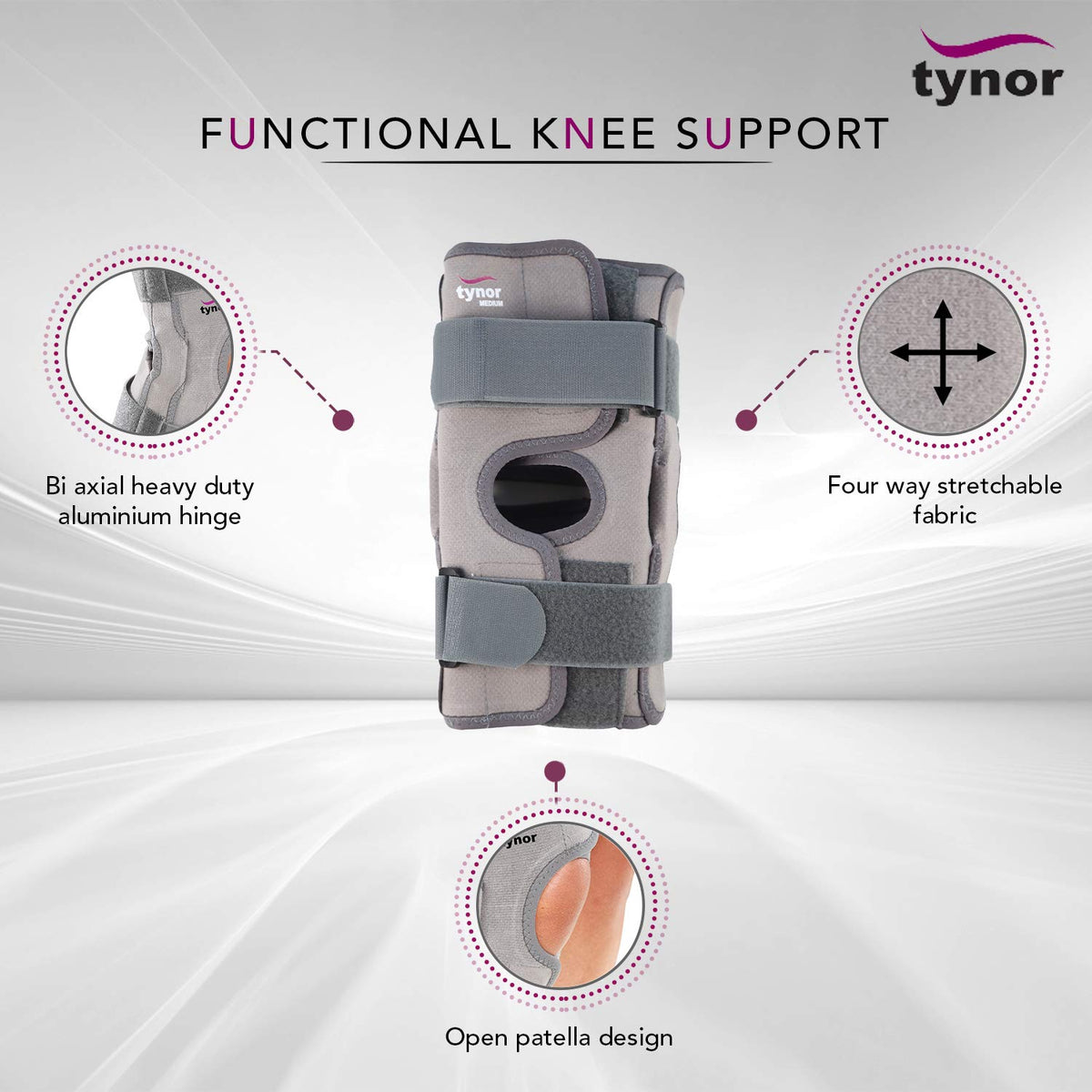 AHS Hinged Knee Brace: Compression Knee Brace-10