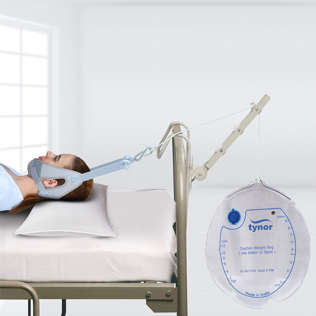 cervical-traction-kit-sleeping-with-weight-bag-1