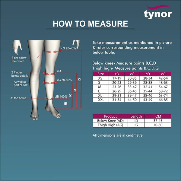 Tynor Compression Stockings Class 2 Thigh-High I70 — view 13