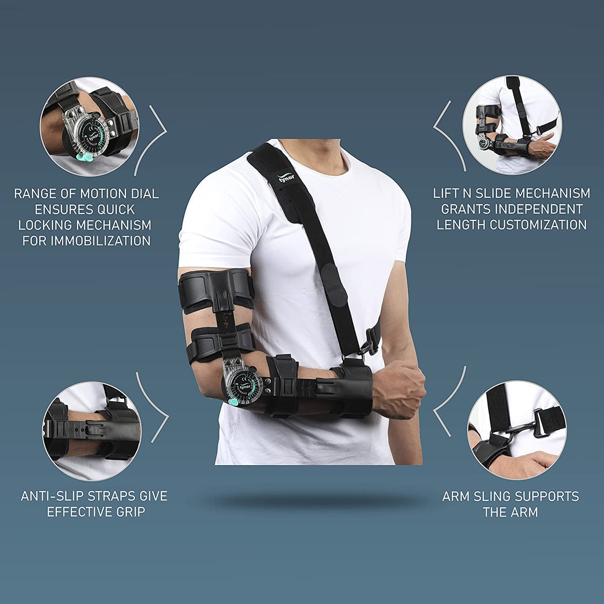 AHS Elbow ROM Brace- Hinged Elbow Brace for Post Op Elbow Fracture Rehabilitation, Right or Left-5