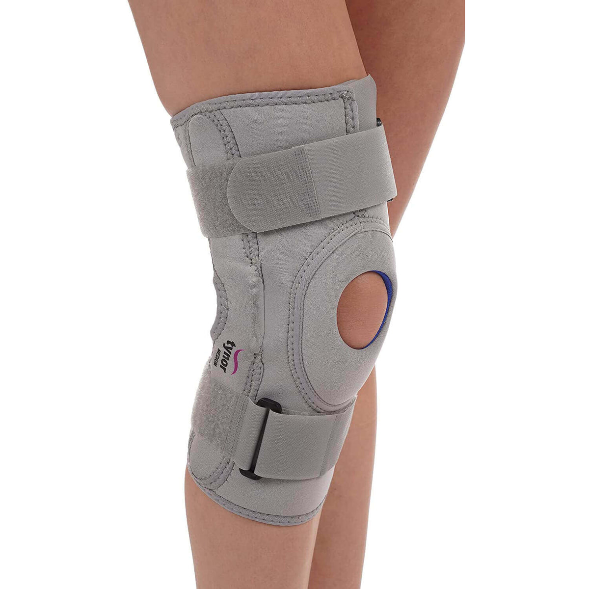Neoprene Hinged knee support in grey color-1