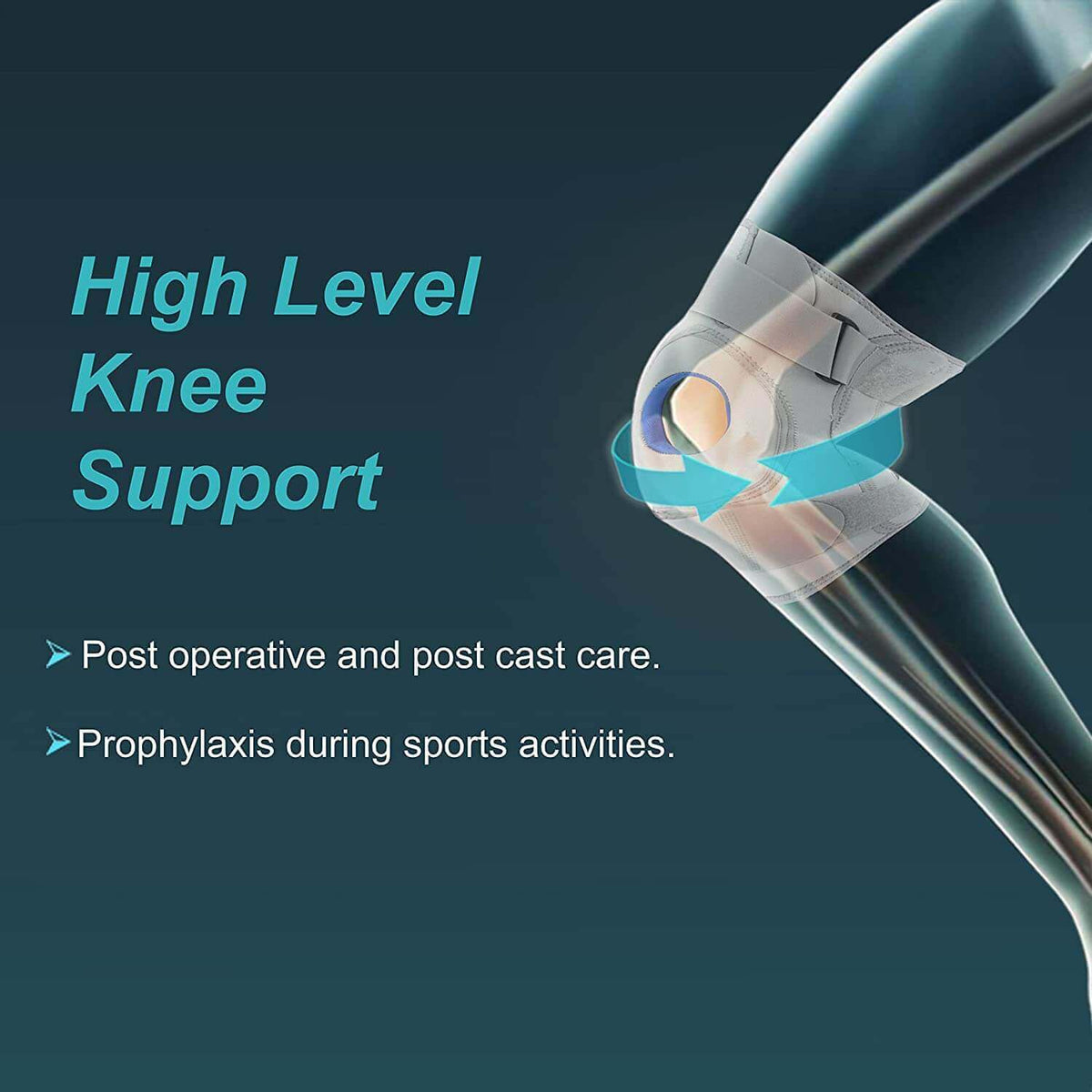 Neoprene Hinged knee support in grey color-7