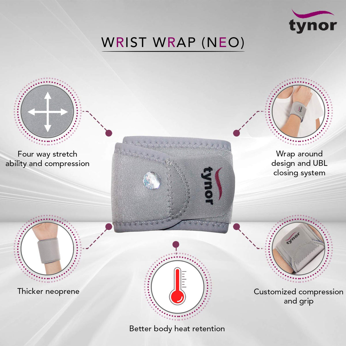 Tynor Australia Wrist Wrap (Neoprene)-8