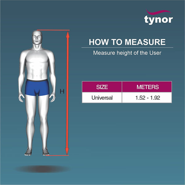 Tynor Walking Stick L-Type L08 | Adjustable Aluminium Cane — view 10